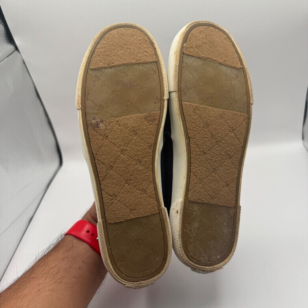 Jack Rogers Navy Canvas Peacock Embroidered Slip On Sneakers Shoes Womens 8M - Picture 4 of 9